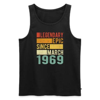 Birthday March 1969 Legendary epic - Men's Premium Organic Tank Top - black - Front - Michal (187cm)