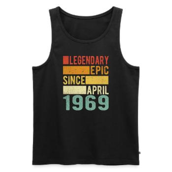 Birthday April 1969 Legendary epic - Men's Premium Organic Tank Top - black - Front - Michal (187cm)
