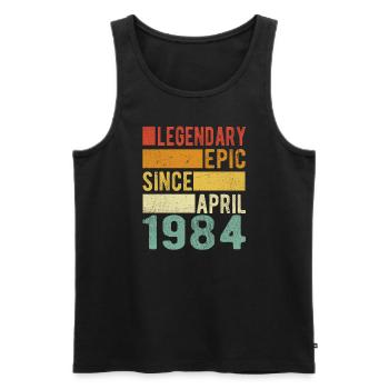 Birthday April 1984 Legendary epic - Men's Premium Organic Tank Top - black - Front - Michal (187cm)
