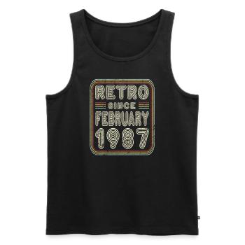 Geburtstag Februar 1987 Retro Geschenk - Männer Premium Bio Tank Top - Schwarz - Vorne - Michal (187cm)