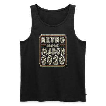 Anniversaire Mars 2020 Cadeau rétro - Débardeur bio Premium Homme - noir - Devant - Michal (187cm)