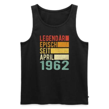 Legendär seit April 1962 - Männer Premium Bio Tank Top - Schwarz - Vorne - Michal (187cm)
