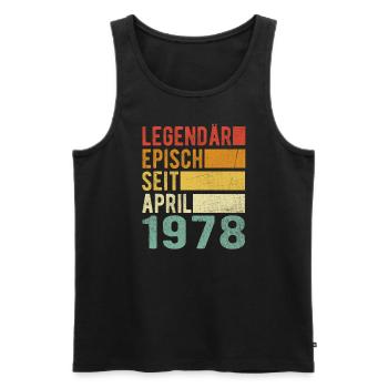 Legendär seit April 1978 - Männer Premium Bio Tank Top - Schwarz - Vorne - Michal (187cm)
