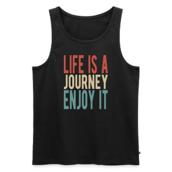 Life is a journey, enjoy it - Men's Premium Organic Tank Top - black - Front - AI Model Male 178 light (178cm)