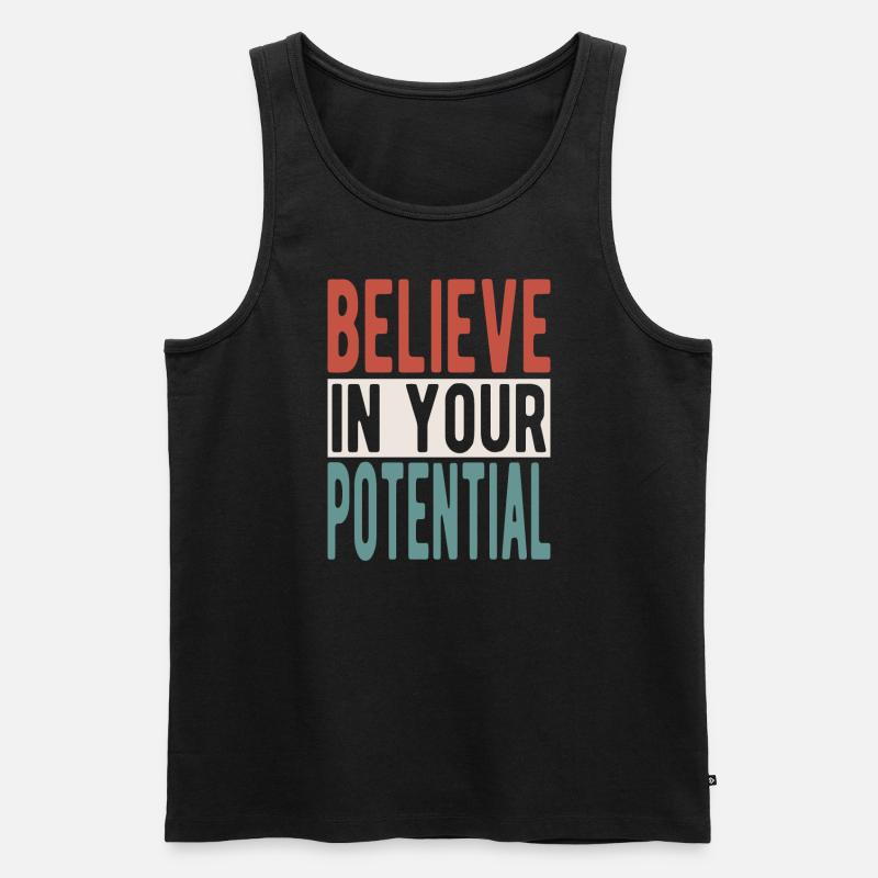 Believe in your potential - Männer Premium Bio Tank Top - Schwarz