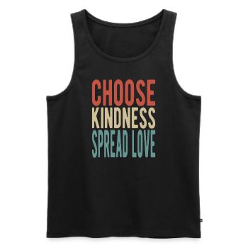 Choose kindness, spread love - Männer Premium Bio Tank Top - Schwarz - Vorne - Michal (187cm)