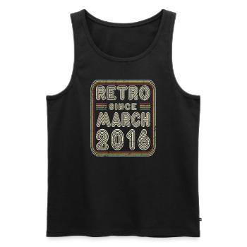 Anniversaire Mars 2016 Cadeau rétro - Débardeur bio Premium Homme - noir - Devant - Michal (187cm)