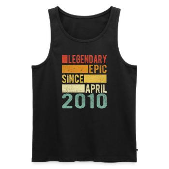 Birthday April 2010 Legendary Epic - Men's Premium Organic Tank Top - black - Front - Michal (187cm)