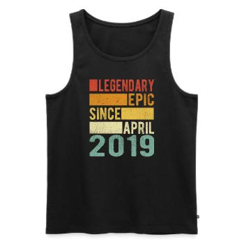 Birthday April 2019 Legendary epic - Men's Premium Organic Tank Top - black - Front - AI Model Male 178 light (178cm)