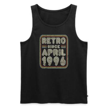Anniversaire Avril 1996 Cadeau rétro - Débardeur bio Premium Homme - noir - Devant - Michal (187cm)