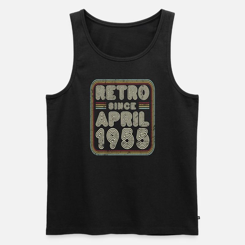 Geburtstag April 1955 Retro Geschenk - Männer Premium Bio Tank Top - Schwarz