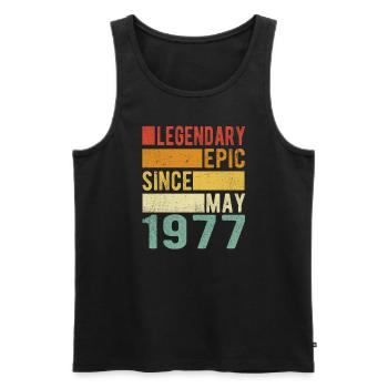 Birthday May 1977 Legendary epic - Men's Premium Organic Tank Top - black - Front - Michal (187cm)