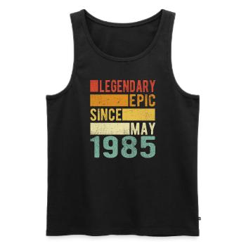 Birthday May 1985 Legendary Epic - Men's Premium Organic Tank Top - black - Front - Michal (187cm)