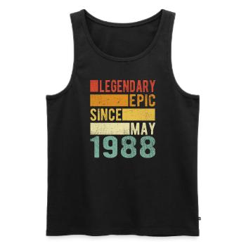 Birthday May 1988 Legendary epic - Men's Premium Organic Tank Top - black - Front - Michal (187cm)