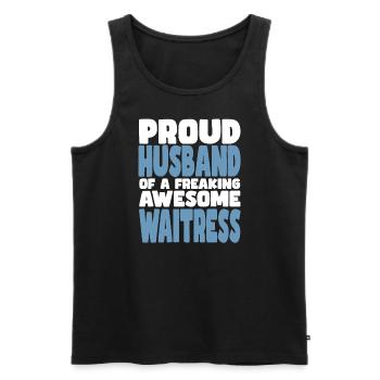 Stolze Ehefrau Eines Verdammt Guten Kellnerins - Männer Premium Bio Tank Top - Schwarz - Vorne - Michal (187cm)