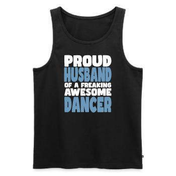 Fière épouse d’un sacré bon danseur - Débardeur bio Premium Homme - noir - Devant - Michal (187cm)