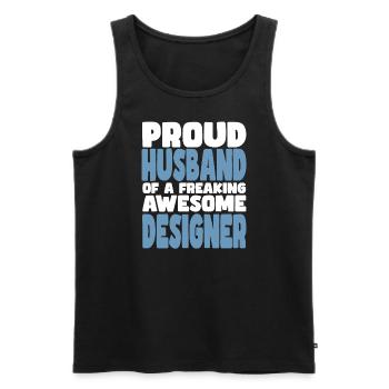 Stolze Ehefrau Eines Verdammt Guten Designers - Männer Premium Bio Tank Top - Schwarz - Vorne - AI Model Male 178 light (178cm)
