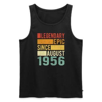 Birthday: August 1956 Legendary Epic - Men's Premium Organic Tank Top - black - Front - AI Model Male 178 light (178cm)