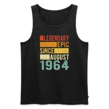 Birthday August 1964 Legendary Epic - Men's Premium Organic Tank Top - black - Front - Michal (187cm)