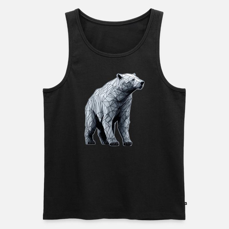 Eisbär Polygon LIne Art - Männer Premium Bio Tank Top - Schwarz