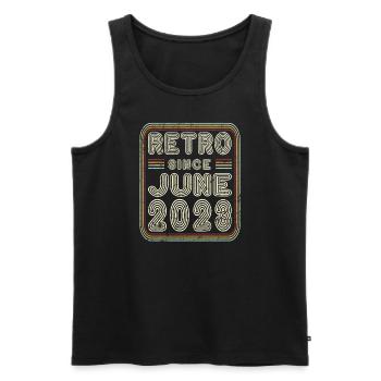 Geburtstag Juni 2023 Retro Geschenk - Männer Premium Bio Tank Top - Schwarz - Vorne - Michal (187cm)
