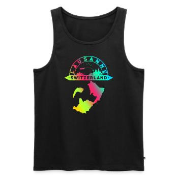 Lausanne Schweiz Souvenir - Männer Premium Bio Tank Top - Schwarz - Vorne - Michal (187cm)