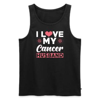 J’aime mon mari atteint de cancer - Débardeur bio Premium Homme - noir - Devant - Michal (187cm)