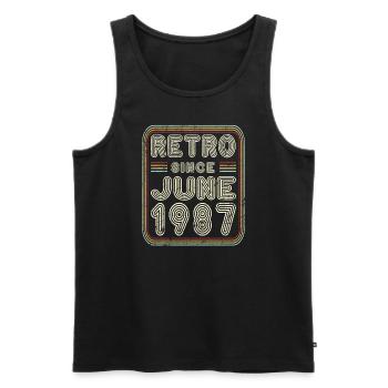 Geburtstag Juni 1987 Retro Geschenk - Männer Premium Bio Tank Top - Schwarz - Vorne - Michal (187cm)
