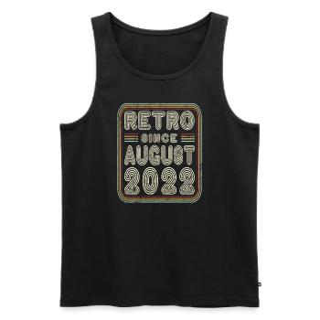 Birthday August 2022 Retro Gift - Men's Premium Organic Tank Top - black - Front - Michal (187cm)