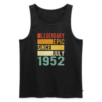 Birthday: July 1952 Legendary Epic - Men's Premium Organic Tank Top - black - Front - Michal (187cm)