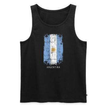 Souvenir with the country flag of Argentina - Men's Premium Organic Tank Top - black - Front - Michal (187cm)