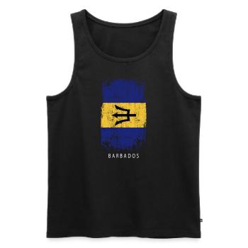 Souvenir avec le drapeau de la Barbade - Débardeur bio Premium Homme - noir - Devant - Michal (187cm)