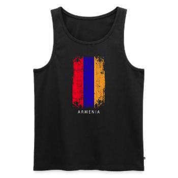 Souvenir with the country flag of Armenia - Men's Premium Organic Tank Top - black - Front - Michal (187cm)