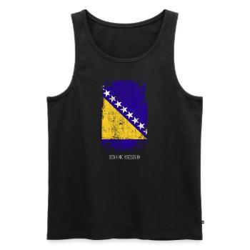 Souvenir avec le drapeau du pays de Bosnie et - Débardeur bio Premium Homme - noir - Devant - Michal (187cm)