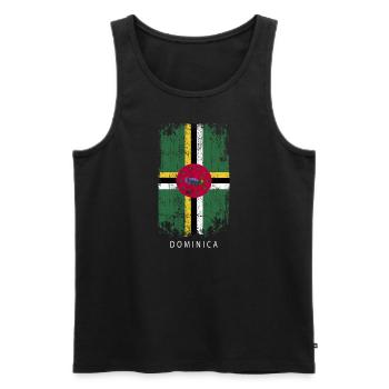 Souvenir with the country flag of Dominica - Men's Premium Organic Tank Top - black - Front - Michal (187cm)
