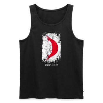 Souvenir with the country flag of Easter Island - Men's Premium Organic Tank Top - black - Front - AI Model Male 178 light (178cm)
