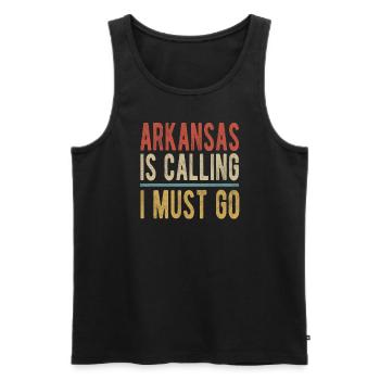 Arkansas Ruft Ich Muss Gehen - Männer Premium Bio Tank Top - Schwarz - Vorne - AI Model Male 178 light (178cm)
