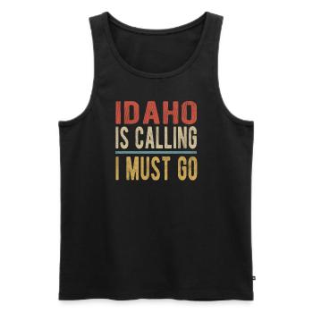 L’Idaho m’appelle, je dois y aller - Débardeur bio Premium Homme - noir - Devant - Michal (187cm)
