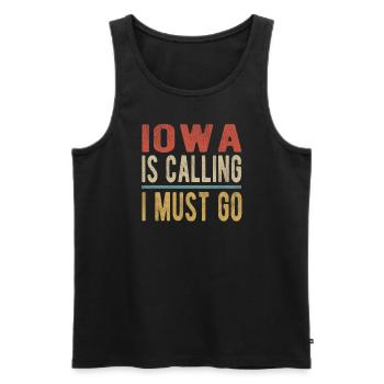 Iowa Ruft Ich Muss Gehen - Männer Premium Bio Tank Top - Schwarz - Vorne - Michal (187cm)