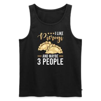 Pierogi dumplings - Men's Premium Organic Tank Top - black - Front - AI Model Male 178 light (178cm)
