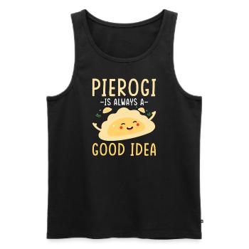 Pierogi dumplings - Men's Premium Organic Tank Top - black - Front - AI Model Male 178 light (178cm)