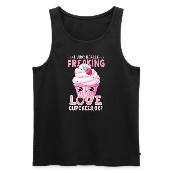 Cupcake Kawaii - Men's Premium Organic Tank Top - black - Front - AI Model Male 178 light (178cm)