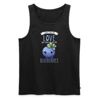 Blaubeere Kawaii - Männer Premium Bio Tank Top - Schwarz - Vorne - AI Model Male 178 light (178cm)