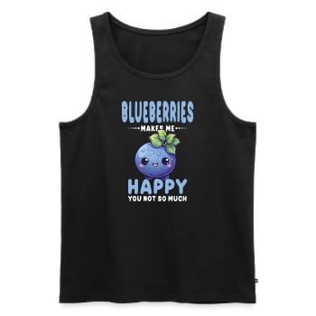 Blaubeere Kawaii - Männer Premium Bio Tank Top - Schwarz - Vorne - AI Model Male 178 light (178cm)