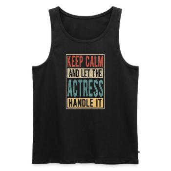 Darstellerin Retro Geschenk - Männer Premium Bio Tank Top - Schwarz - Vorne - AI Model Male 178 light (178cm)
