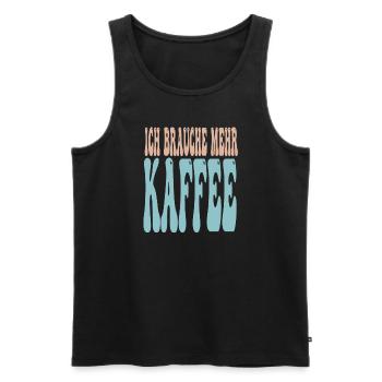 Ich Brauche Mehr Kaffee Lustiger Spruch - Männer Premium Bio Tank Top - Schwarz - Vorne - Michal (187cm)