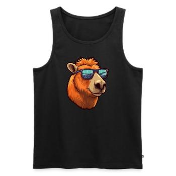 Capybara Sonnenbrille Cooles Capybara - Männer Premium Bio Tank Top - Schwarz - Vorne - AI Model Male 178 light (178cm)