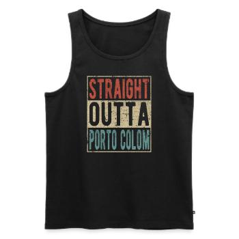 Straight Outta Porto Colom - Men's Premium Organic Tank Top - black - Front - Michal (187cm)