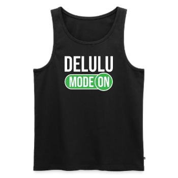 Delulu Spell Delulu Mode - Men's Premium Organic Tank Top - black - Front - Michal (187cm)