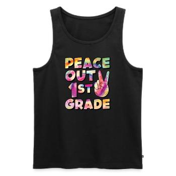 Peace Out 1. Klasse Letzter Schultag - Männer Premium Bio Tank Top - Schwarz - Vorne - AI Model Male 178 light (178cm)